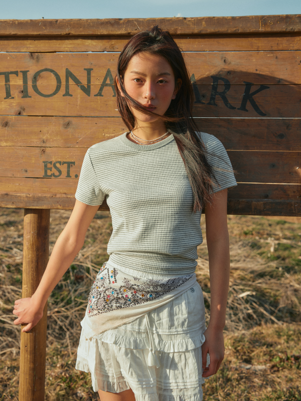 Ribbed Short Sleeve T-shirt