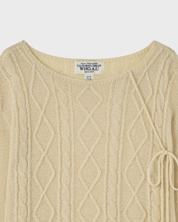 WHOAU Áo len Aran Cable Loose Fit Pullover_WHKAGB939F