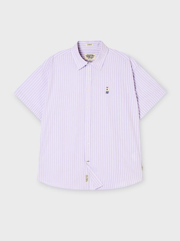 WHOAU Áo sơ mi nữ Steve Loose Fit Short Sleeve Shirts_WHYAG2511F
