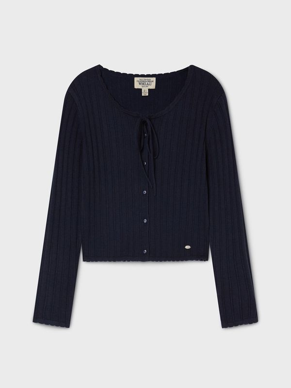 WHOAU Áo len Skashi Ribbon Cardigan_WHCKG2443F