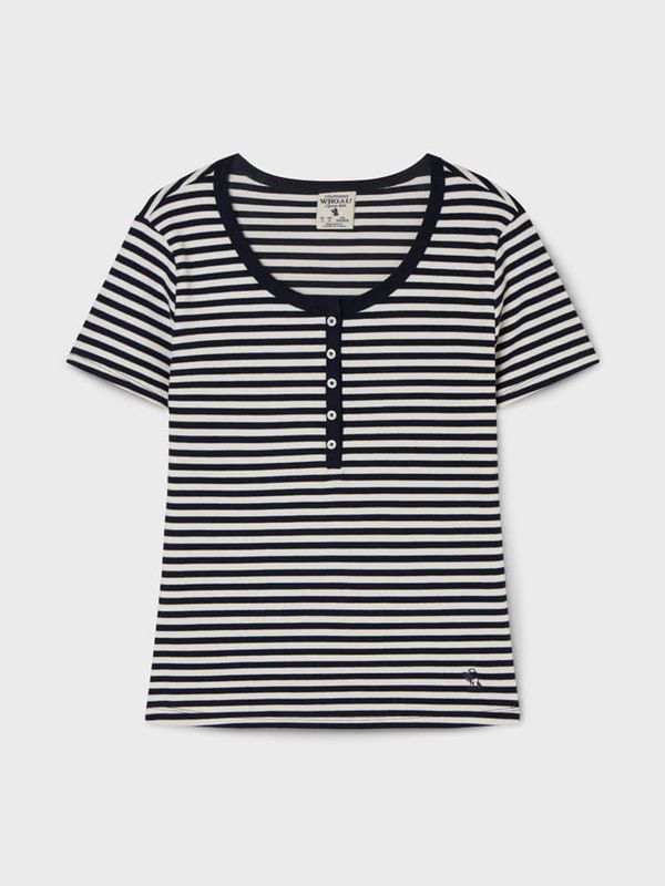 Ribbed Henry Neck T-shirt