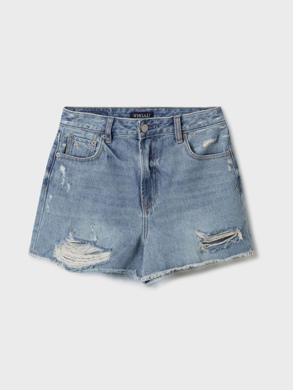Destroyed Short Denim Shorts_WHTJF2637F