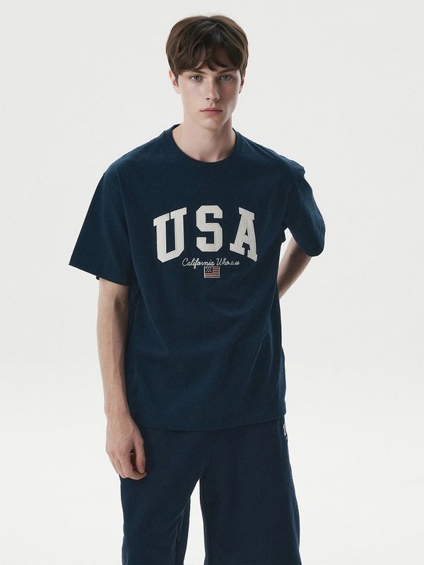 WHOAU Áo thun UNISEX USA Patch T-shirt_WHRAG2431U