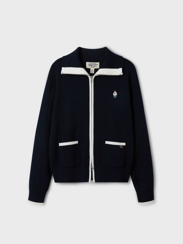 Steve Big Collar Zip-up Cardigan_WHCKF1292F