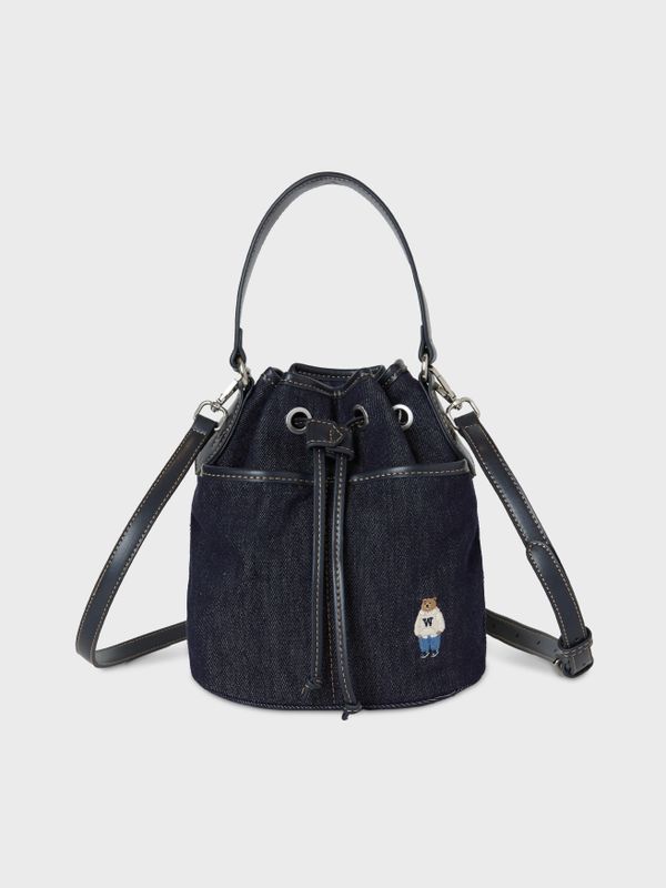 WHOAU Túi xách dây rút Steve Denim Bucket Bag_WHBGF3824A