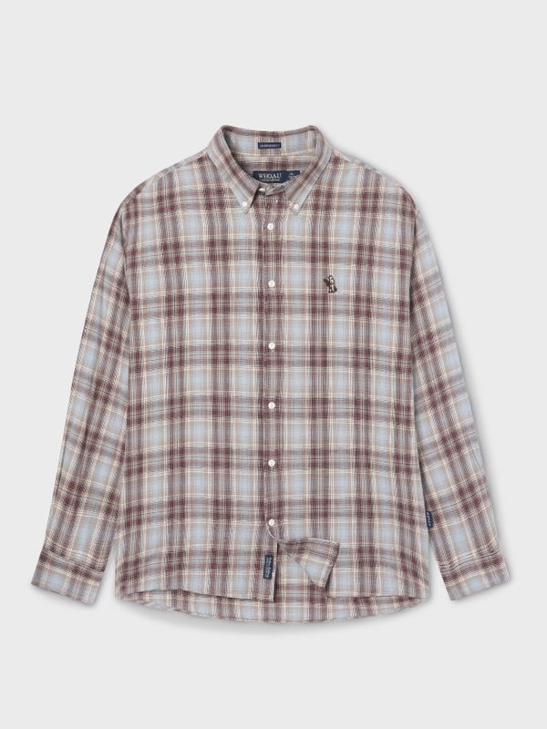 Shadow Plaid Flannel Overfit CheckShirt_WHYCF3732U