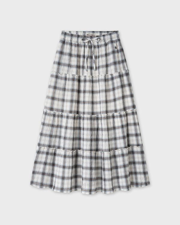 WHOAU Chân váy Meichan Asymmetric Long Plaid Skirt_WHWHG2573B