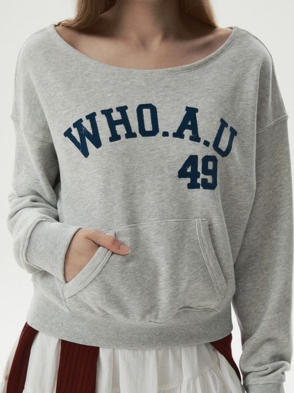 WHOAU Áo nỉ trễ vai One-Shoulder Sweatshirt(F)_WHMWGB923F