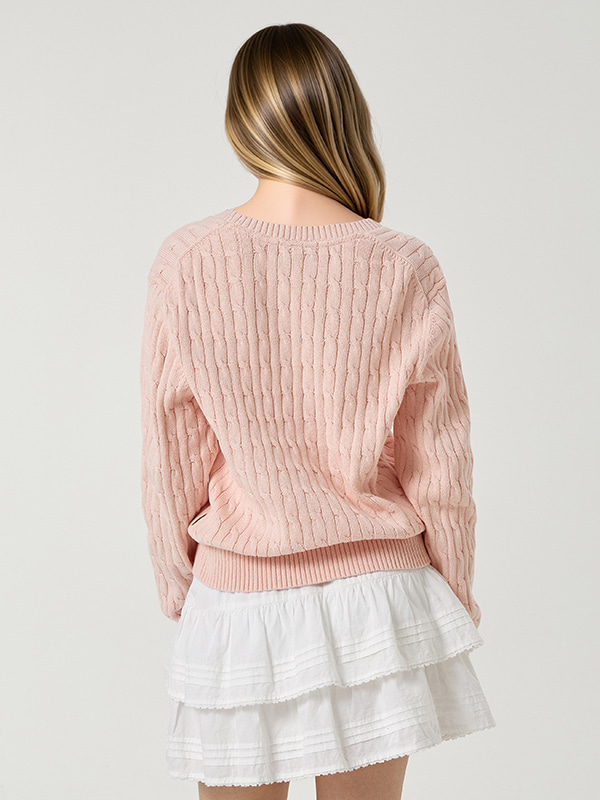 Steve V-neck Cable Sweater