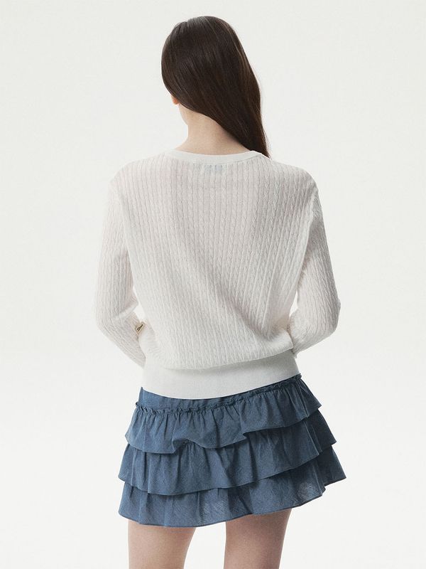 WHOAU Áo len Steve High Gauge Cable Cardigan_WHCKG2521F