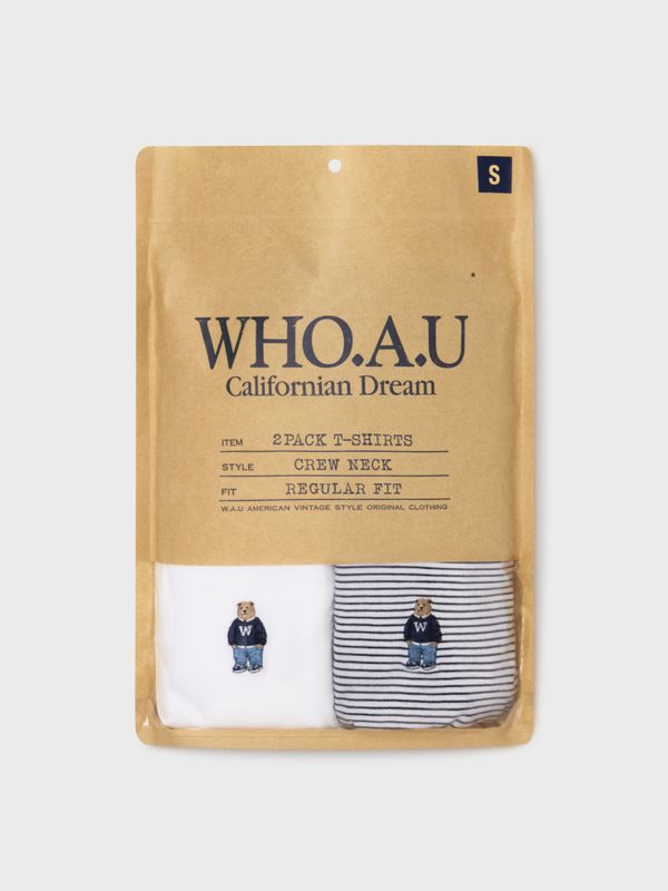 WHOAU Áo thun (2PACK)Steve Pin Stripe T-shirt[B]_WHRSG2351U