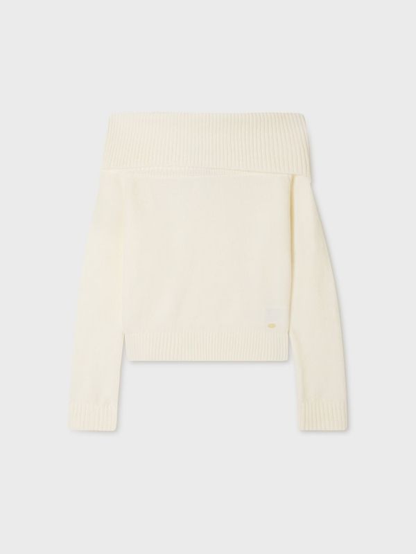 WHOAU Áo len Folded Off-Shoulder Pullover_WHKAGB937F