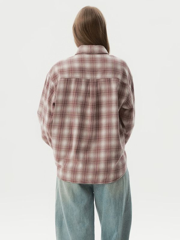 WHOAU Áo Sơ mi Flannel Loose-Fit Check Shirts(F)_WHYCGBT41F