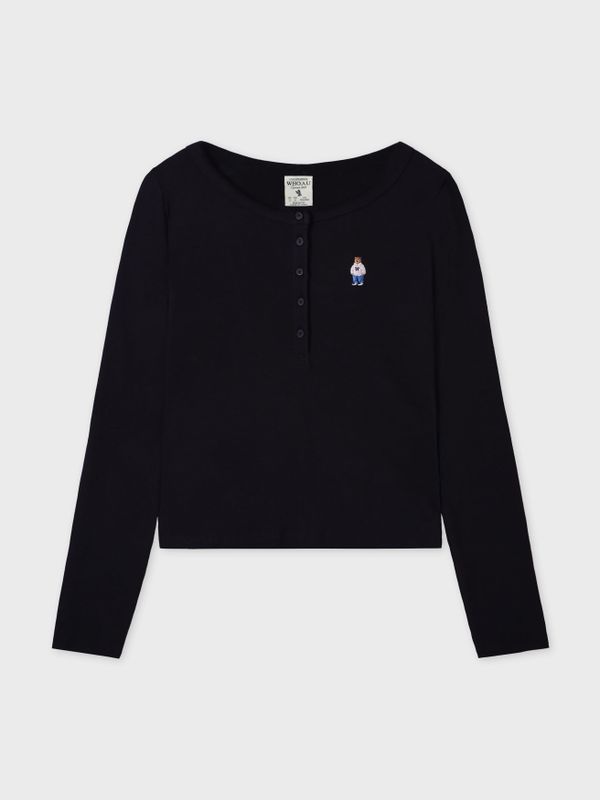 Steve Ribbed Henry Neck T-shirt[B]_WHLAF4952F