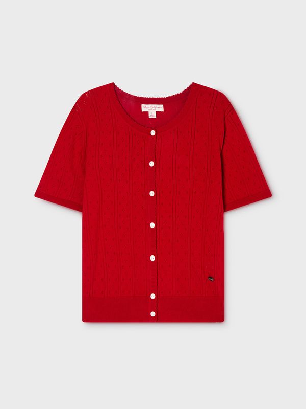 WHOAU Áo Cardigan Punching Skashi Short Sleeve Cardigan_WHCKG2522F