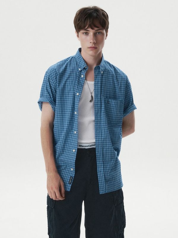 WHOAU Áo sơ mi UNISEX Surf Bear Check Short Sleeve Shirts_WHYCG2571U