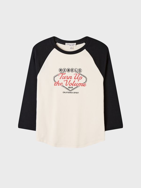 WHOAU Áo thun tay dài Vintage Raglan 3/4 Sleeve T-shirt(F)_WHLAGB723F