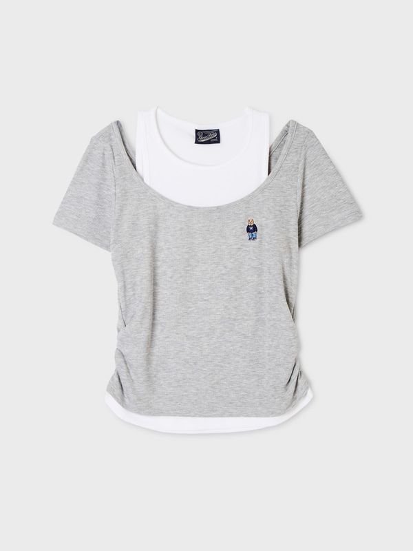 WHOAU Áo nữ Steve Layered Shorts Sleeve T-shirt[B]_WHRAGB754F