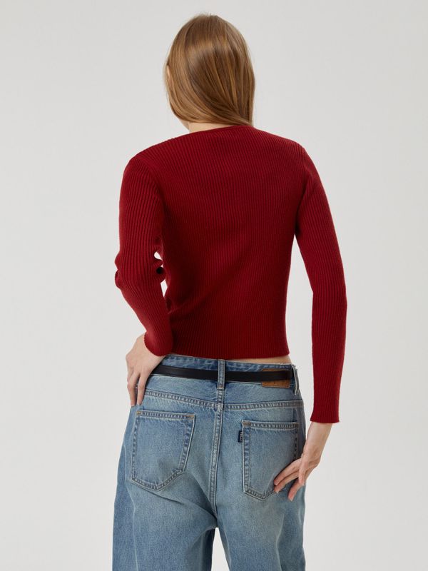 Ribbed Button Cardigan_WHCKF4742F