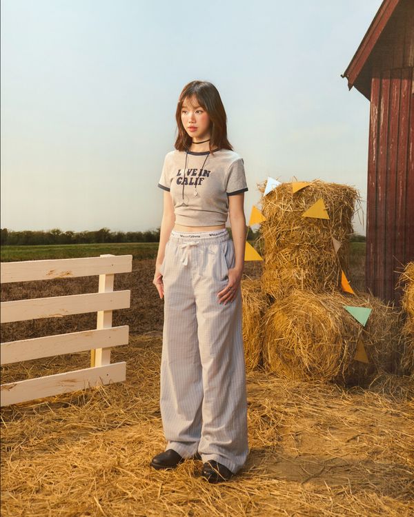 WHOAU Áo thun Meichan Letter Ringer T-Shirt_WHRAG2431F