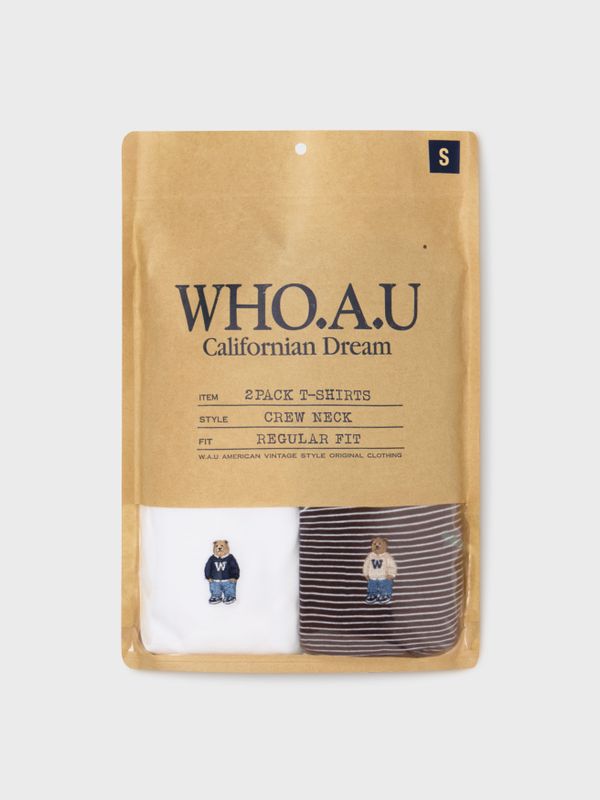 WHOAU Áo thun (2PACK)Steve Pin Stripe T-shirt[B]_WHRSG2351U