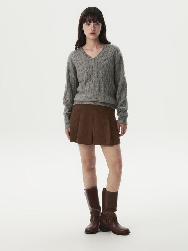 WHOAU Áo len Steve Cable V-neck Pullover_WHKAGB922F