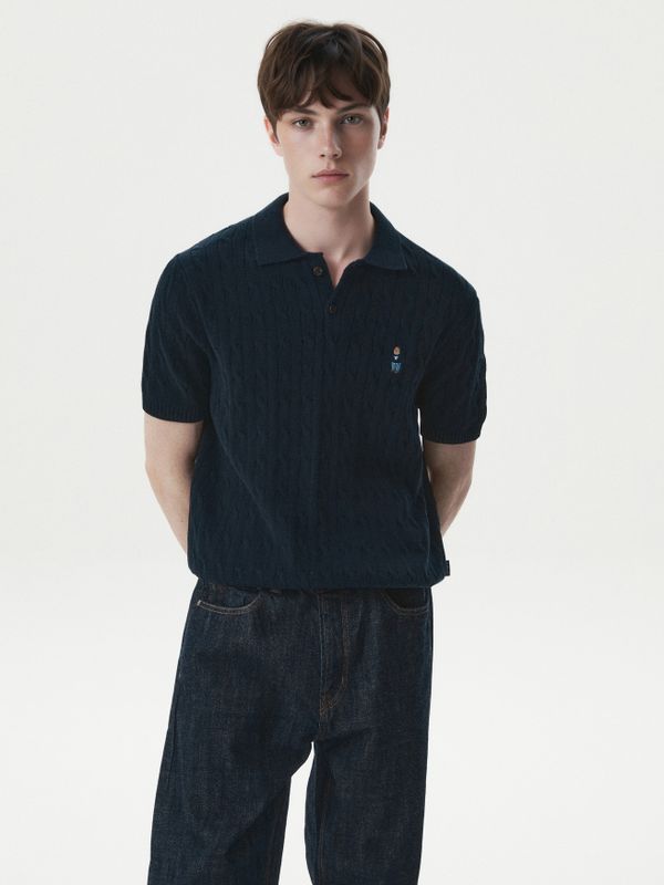 WHOAU Áo Sweater Mùa Hè Steve Collar Cable Short Sleeve Sweater_WHKAG2424U