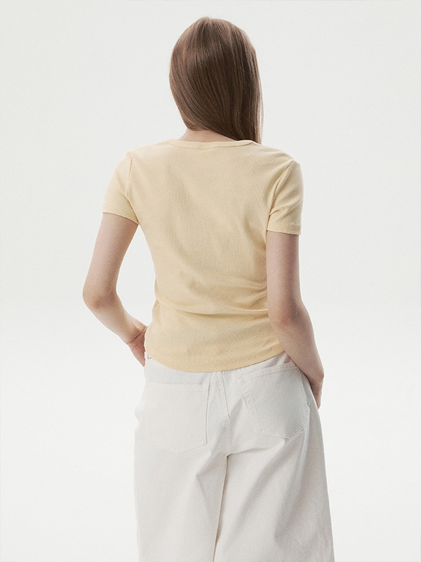 USA Ribbed Short-sleeve T-shirt