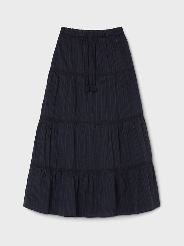 Dobby Long Tiered Skirt