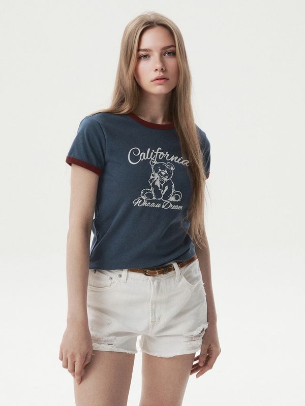 WHOAU Áo thun nữ Steve Graphic Ringer T-shirt[B]_WHRAGB753F