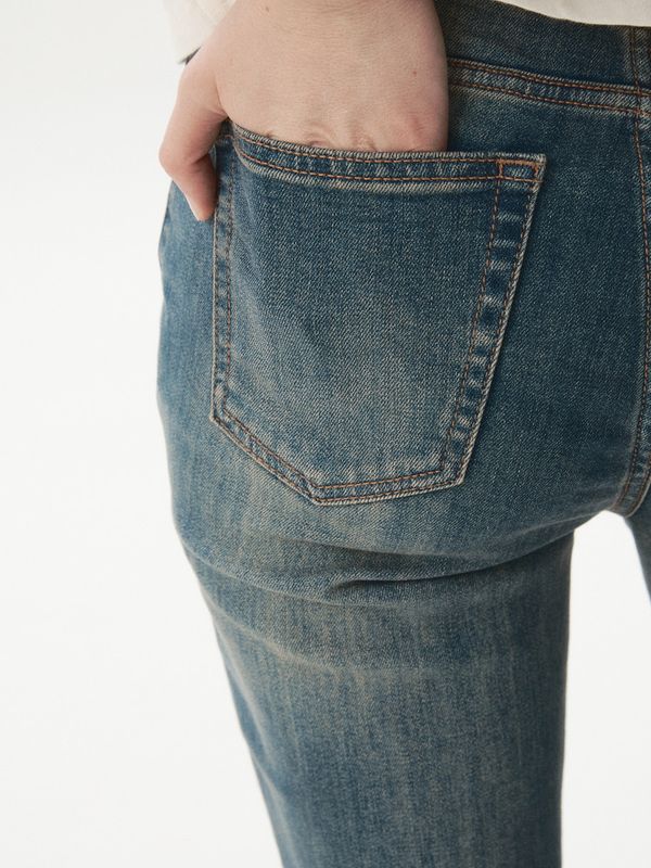 WHOAU Quần jeans nữ Slim Bootscut Denim(F)_WHTJGB811F