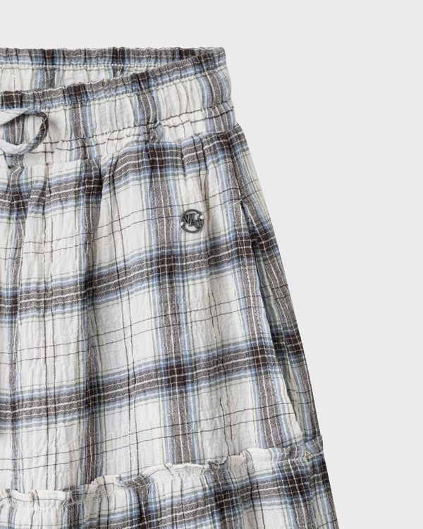 WHOAU Chân váy Meichan Asymmetric Long Plaid Skirt_WHWHG2573B