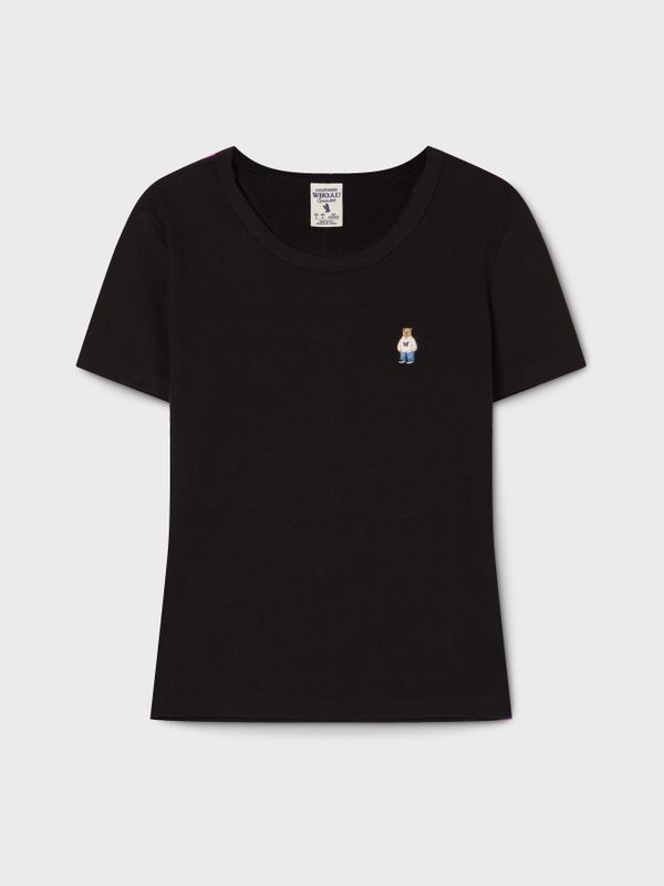 WHOAU Áo thun nữ Steve Ribbed Short Sleeve T-shirt_WHRAG2451F