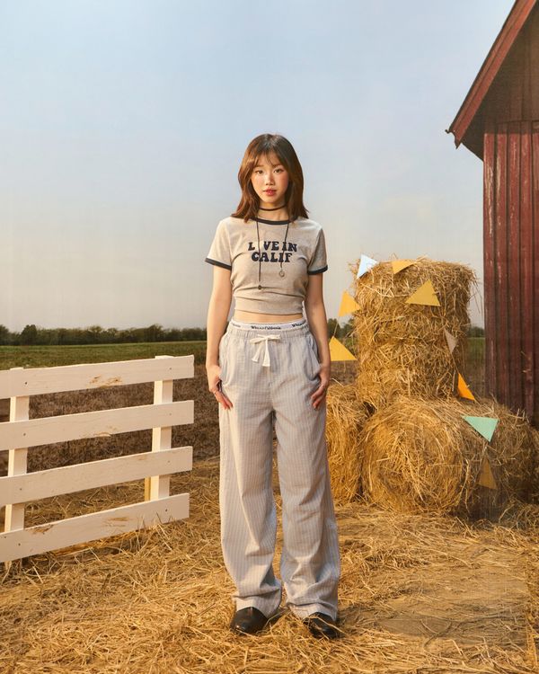 WHOAU Áo thun Meichan Letter Ringer T-Shirt_WHRAG2431F