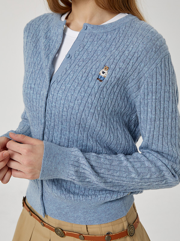 Steve High Gauge Wool Cable Cardigan