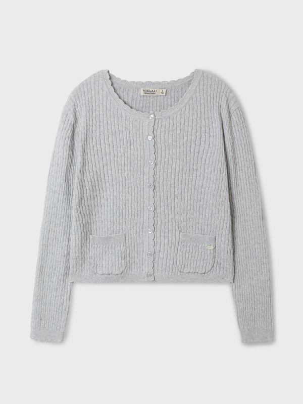 HighGauge Cotton Cable Scallop Cardigan_WHCKF2491F