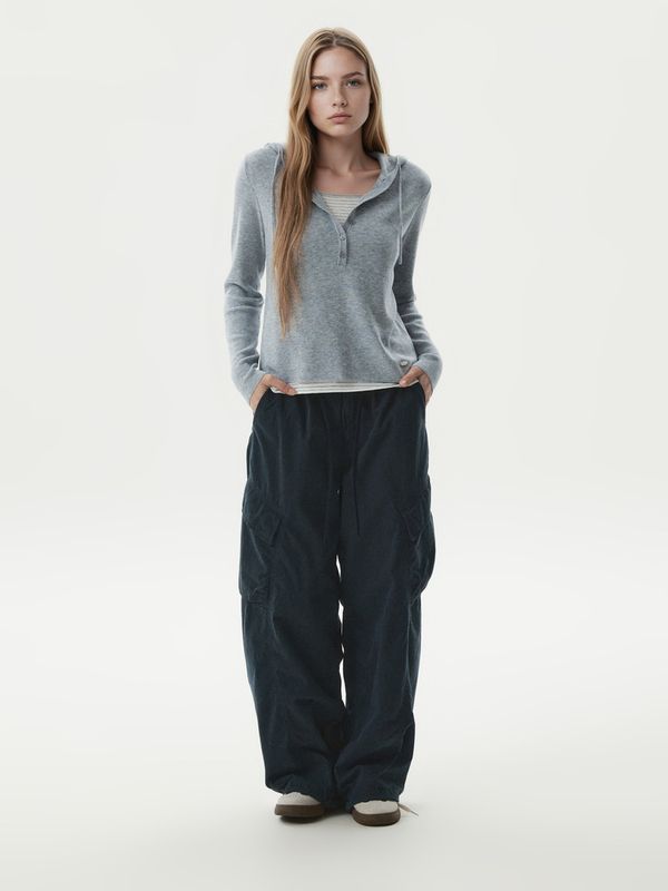 WHOAU Quần dài Wide Cotton Nylon Cargo Pants(F)_WHTAG3821F