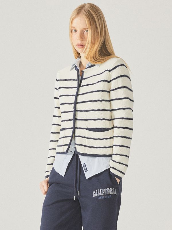 Stripe Button Outer Cardigan_WHCKF1251F