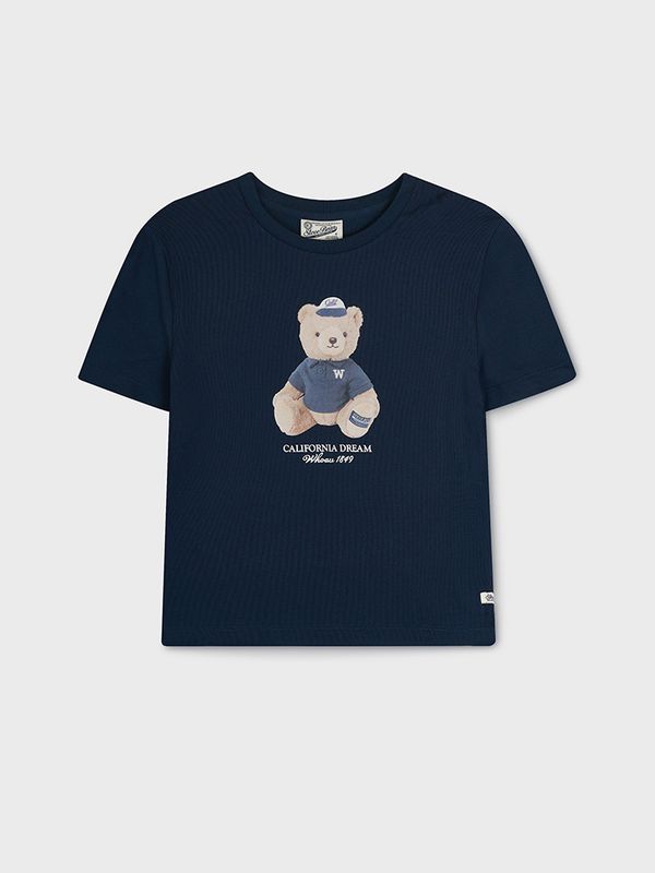 WHOAU Áo thun nữ Bear Photo Crop T-shirt[B]_WHRPG2451F