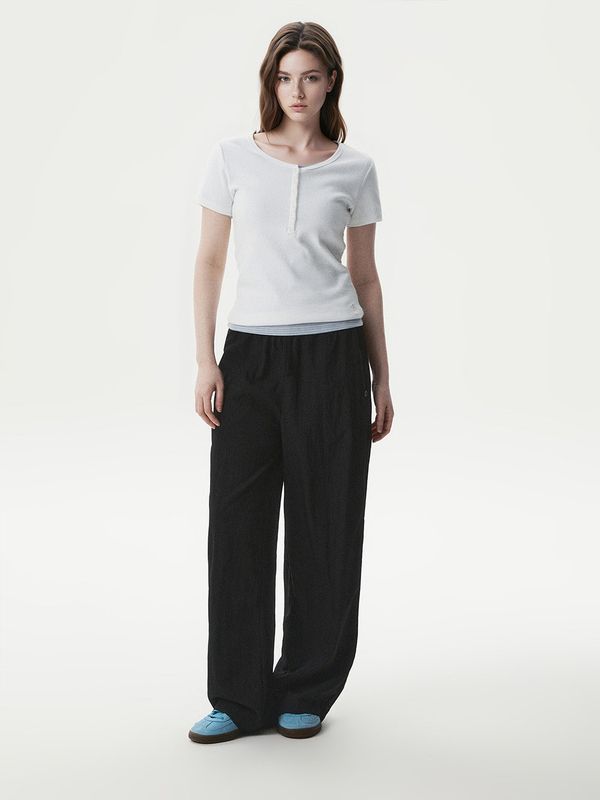 WHOAU Quần dài nữ Rayon Nylon Wide Pants(F)_WHTAG2531F