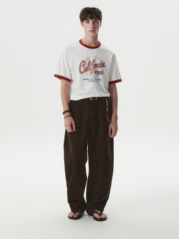 WHOAU Quần ống cong Curved Fit Cotton Pants (M)_WHTAG2581M