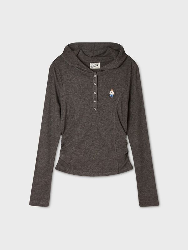 WHOAU Áo thun nữ Steve Hooded Shirring T-shirt[B]_WHLAGB853F