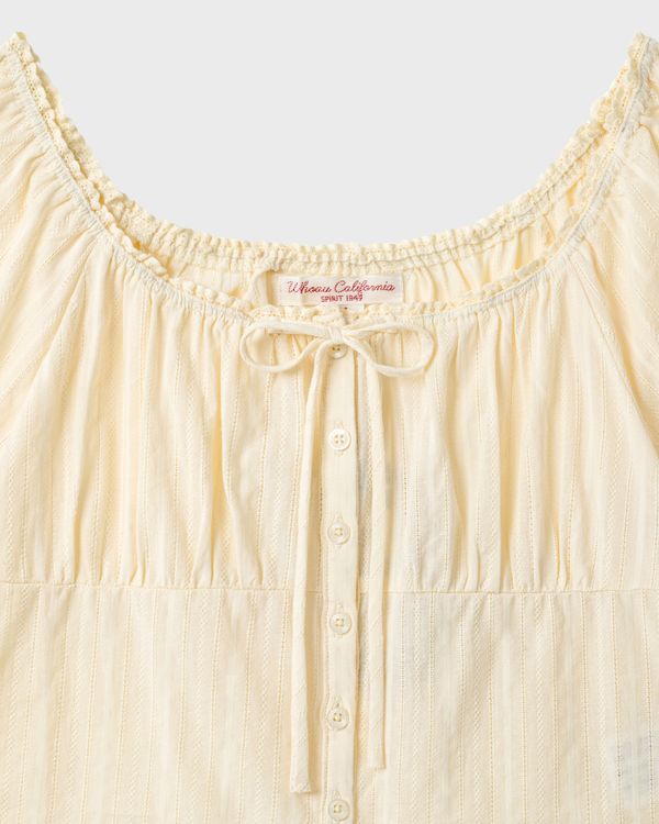 WHOAU Áo kiểu nữ Puff Sleeve Shirt_WHBLG2521B