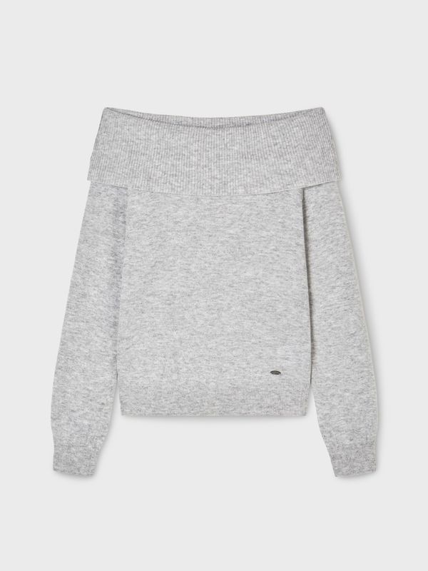 Folded Off-Shoulder Pullover