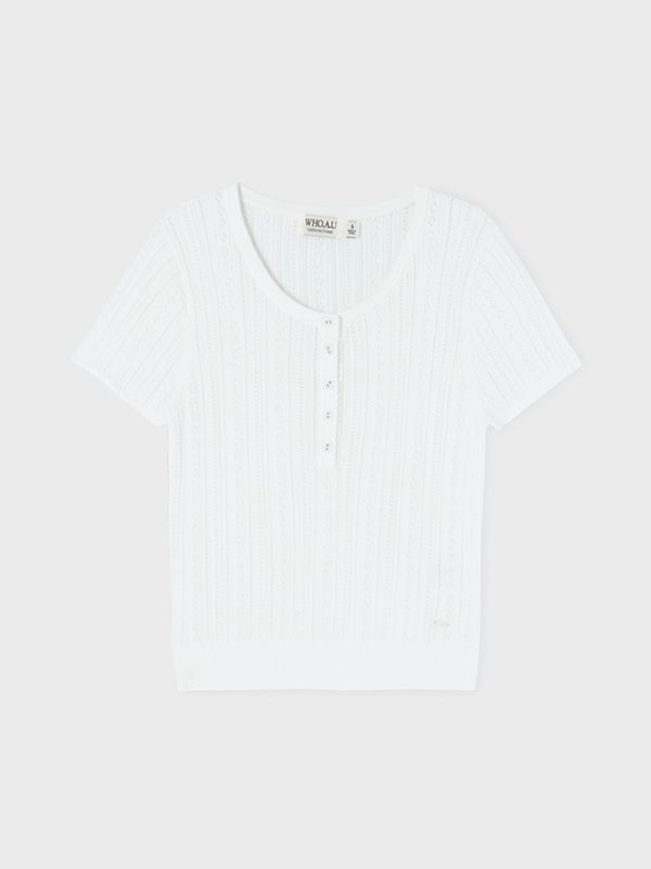 WHOAU Áo len Skashi Eyelet Pullover_WHKAG2435F