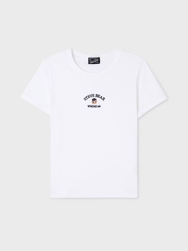 WHOAU Áo thun nữ Steve Embroidery Shorts Sleeve T-shirt[B]_WHRAGB751F