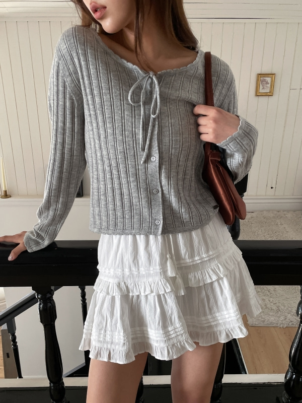 WHOAU Áo len Skashi Ribbon Cardigan_WHCKG2443F