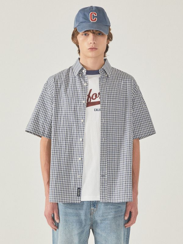 Short Sleeve Check Shirts_WHYWF2513U