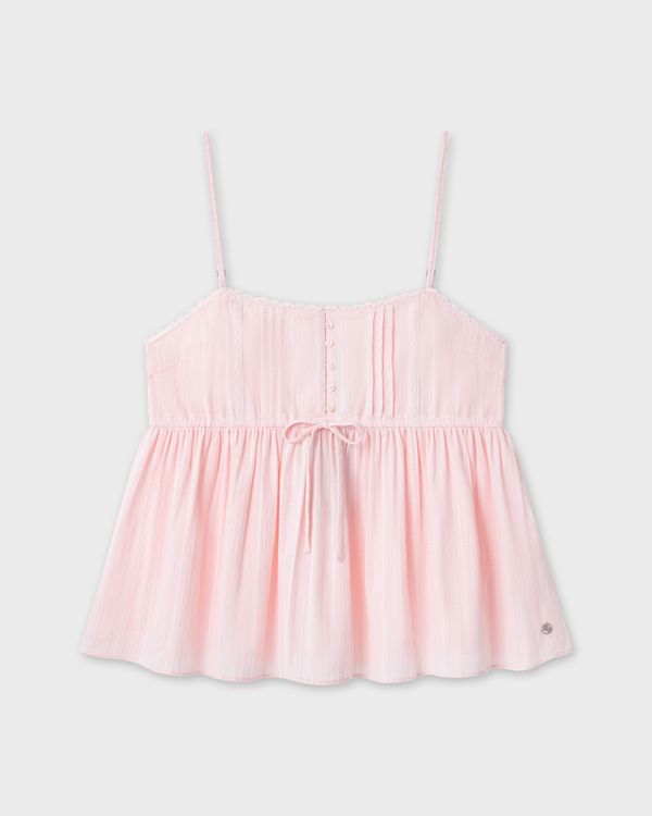 WHOAU Áo hai dây Meichan Ribbon Sleeveless Blouse Sheen_WHYAG2566B