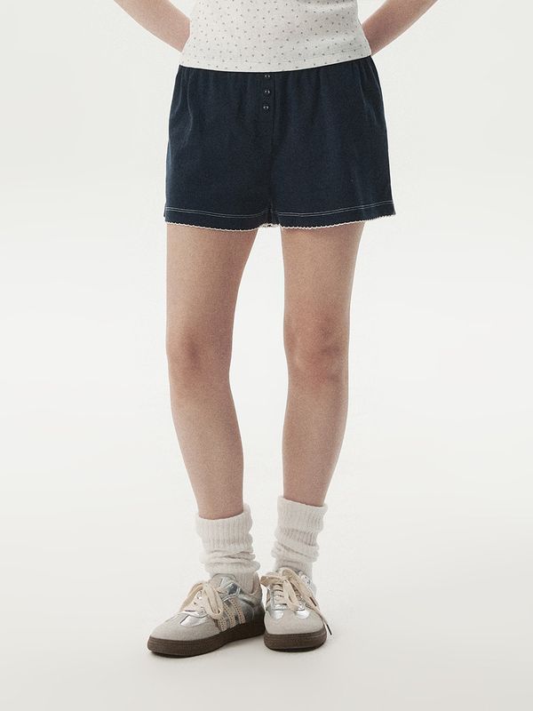 WHOAU Quần ngắn nữ Eyelet Shorts (Set-Up)_WHTMG2531F